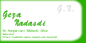 geza nadasdi business card