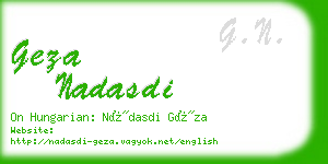 geza nadasdi business card